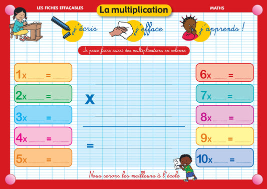 FICHE EFFAÇABLE LA SOUSTRACTION